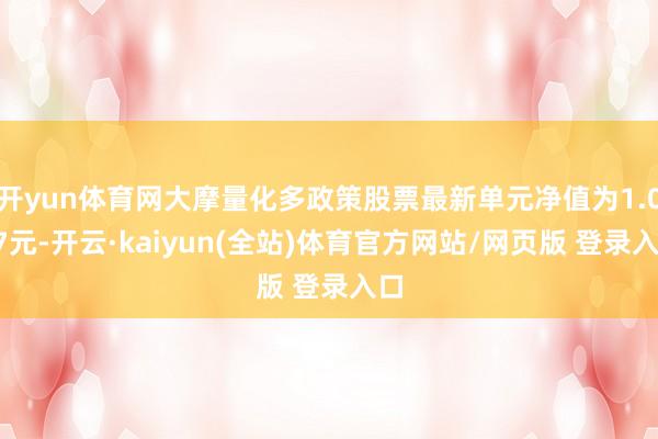 开yun体育网大摩量化多政策股票最新单元净值为1.067元-开云·kaiyun(全站)体育官方网站/网页版 登录入口