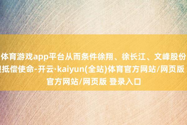 体育游戏app平台从而条件徐翔、徐长江、文峰股份共同承担抵偿使命-开云·kaiyun(全站)体育官方网站/网页版 登录入口